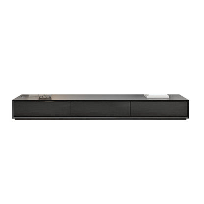Faux Wood Media Console Modern Black Cable Management TV Console 71"L x 16"W x 10"H Clearhalo 'furn' 'furn_tv_stands_entertainment_centers' 'Furniture' 'Living Room Furniture' 'TV Stands & Entertainment Centers' 'TV Stands & Media Storage Furniture' 'tv_stands_entertainment_centers' 6929102