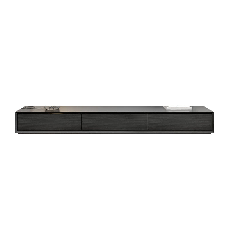 Faux Wood Media Console Modern Black Cable Management TV Console 79"L x 16"W x 10"H Clearhalo 'furn' 'furn_tv_stands_entertainment_centers' 'Furniture' 'Living Room Furniture' 'TV Stands & Entertainment Centers' 'TV Stands & Media Storage Furniture' 'tv_stands_entertainment_centers' 6929104