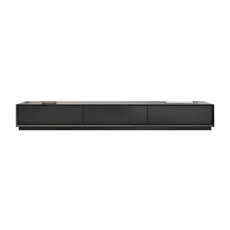 Faux Wood Media Console Modern Black Cable Management TV Console 71"L x 16"W x 14"H Clearhalo 'furn' 'furn_tv_stands_entertainment_centers' 'Furniture' 'Living Room Furniture' 'TV Stands & Entertainment Centers' 'TV Stands & Media Storage Furniture' 'tv_stands_entertainment_centers' 6929110