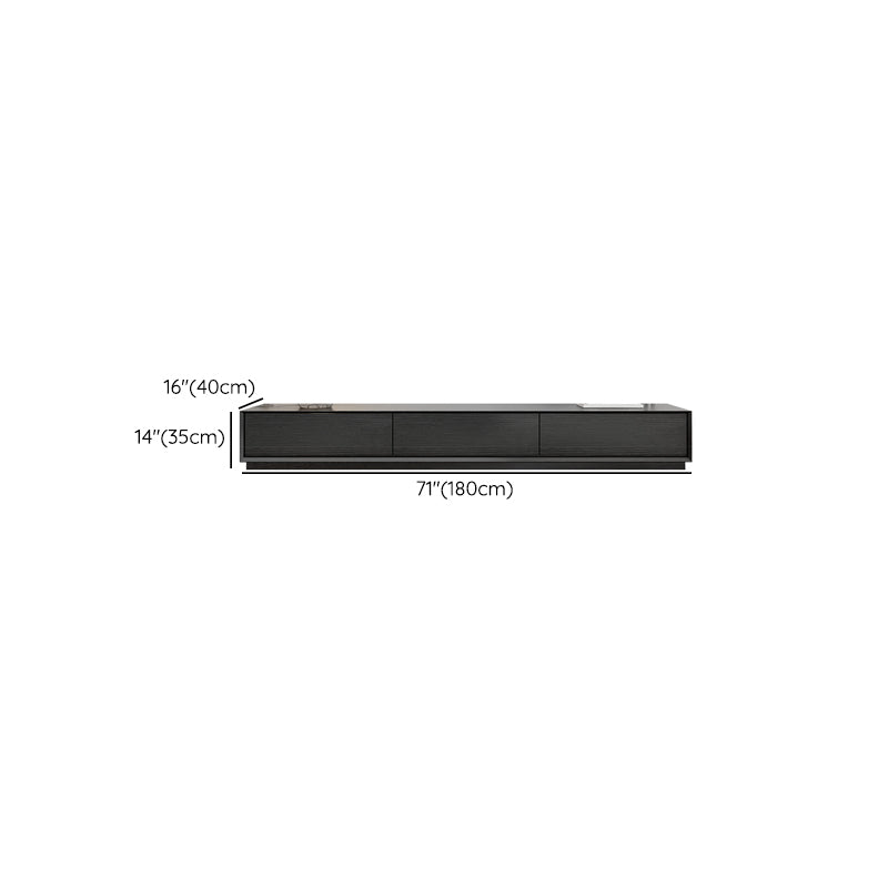 Faux Wood Media Console Modern Black Cable Management TV Console Clearhalo 'furn' 'furn_tv_stands_entertainment_centers' 'Furniture' 'Living Room Furniture' 'TV Stands & Entertainment Centers' 'TV Stands & Media Storage Furniture' 'tv_stands_entertainment_centers' 6929114