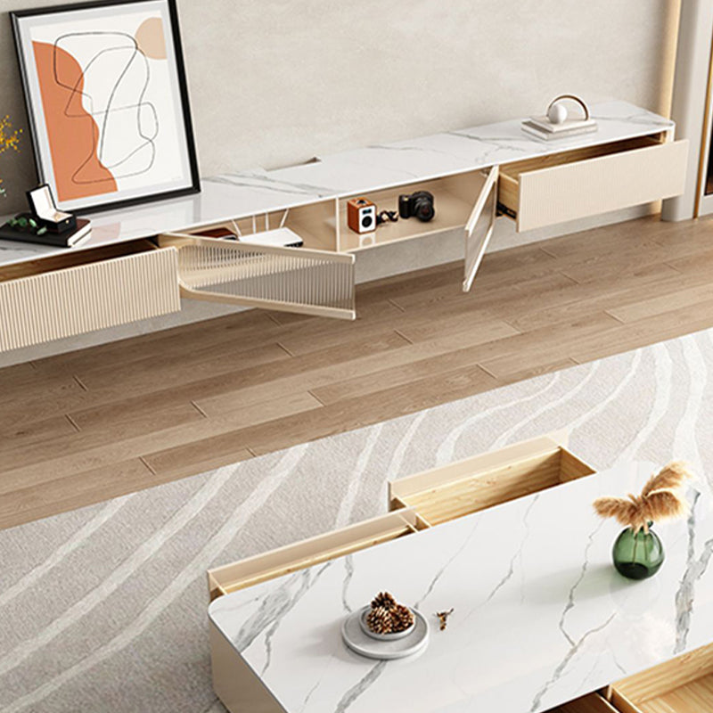 Console TV multimediale in pietra Console TV contemporanea con cassetti