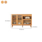 Pine Display Stand Contemporary Glass Doors China Cabinet with Drawers