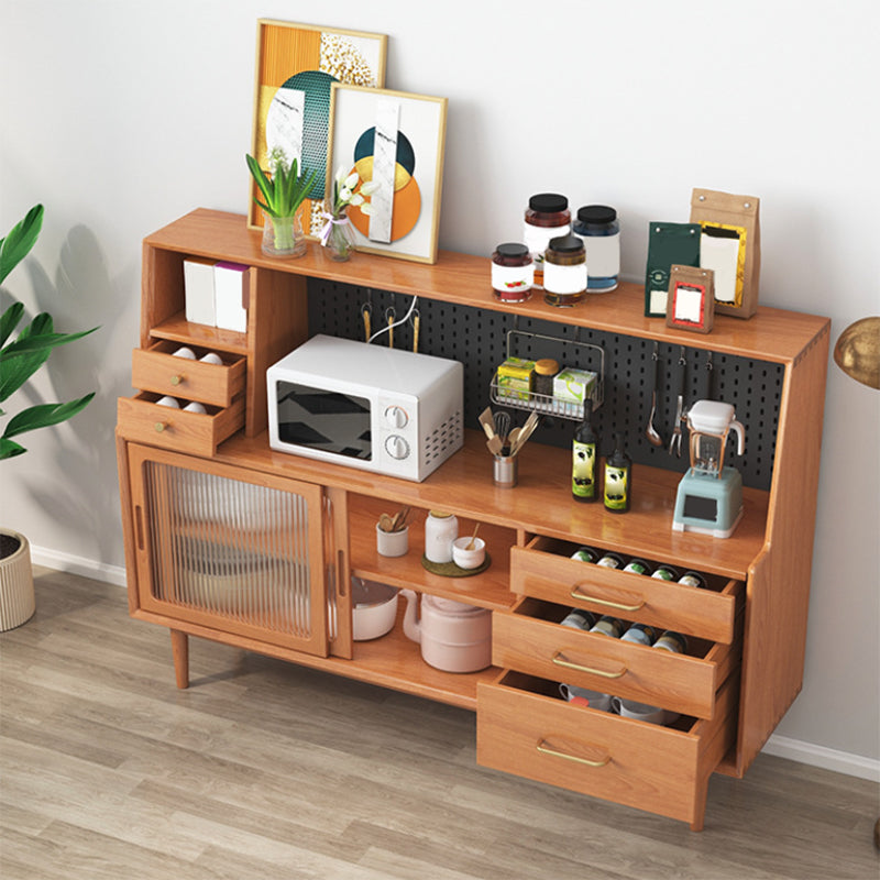 木製の現代的なダイニングハッチガラスドアドロワー付きの中国のキャビネット