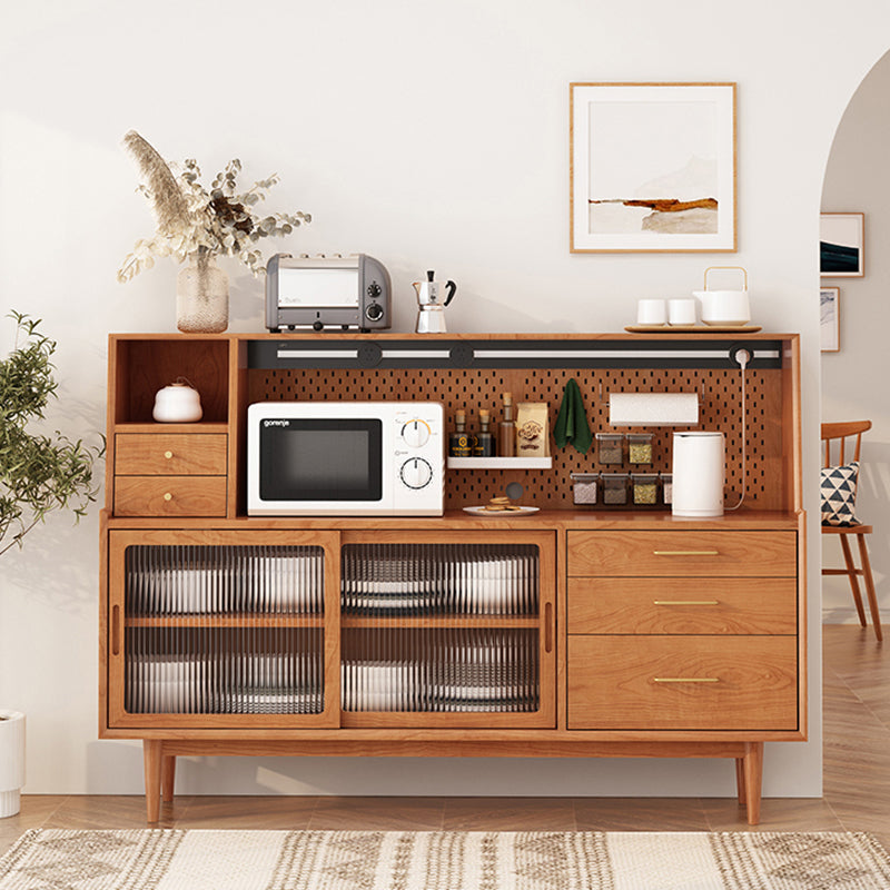 Portes en verre en verre contemporain en bois armoire en porcelaine avec tiroirs