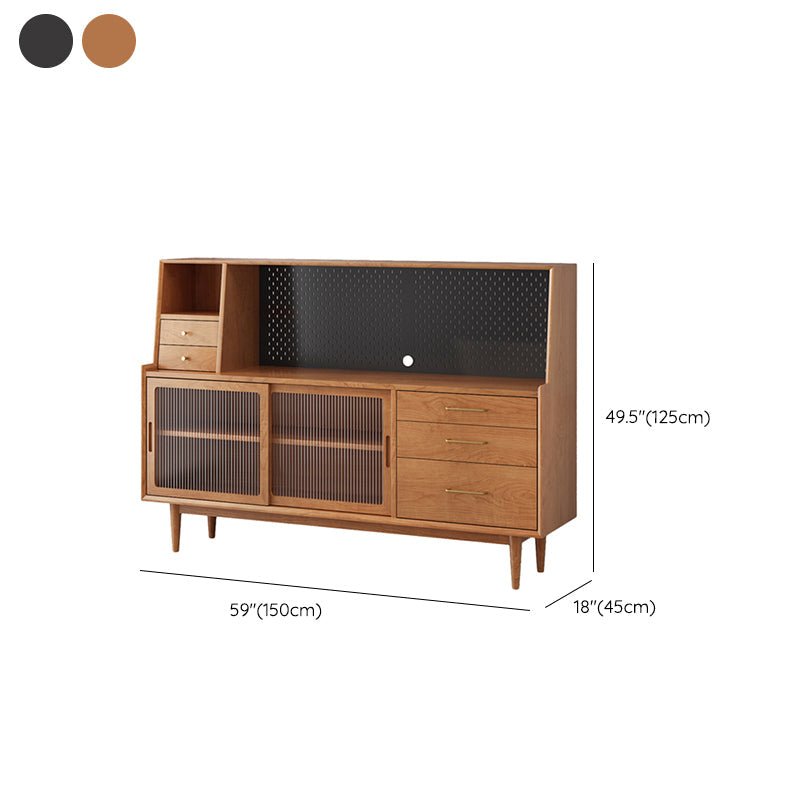 Portes en verre en verre contemporain en bois armoire en porcelaine avec tiroirs