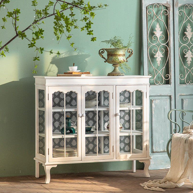 Traditional Curio Cabinet Solid Wood Glass Doors Display Stand Clearhalo 'Display & China Cabinets' 'display_china_cabinets' 'furn' 'furn_display_china_cabinets' 'Furniture' 'Kitchen & Dining Furniture' 6929194