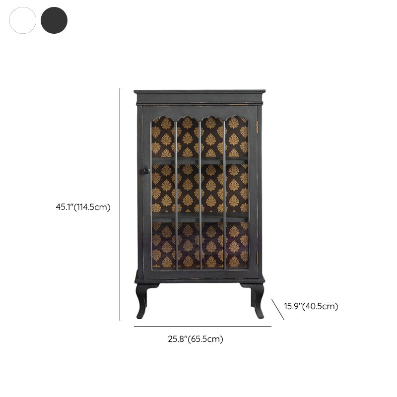 Traditional Curio Cabinet Solid Wood Glass Doors Display Stand Clearhalo 'Display & China Cabinets' 'display_china_cabinets' 'furn' 'furn_display_china_cabinets' 'Furniture' 'Kitchen & Dining Furniture' 6929197