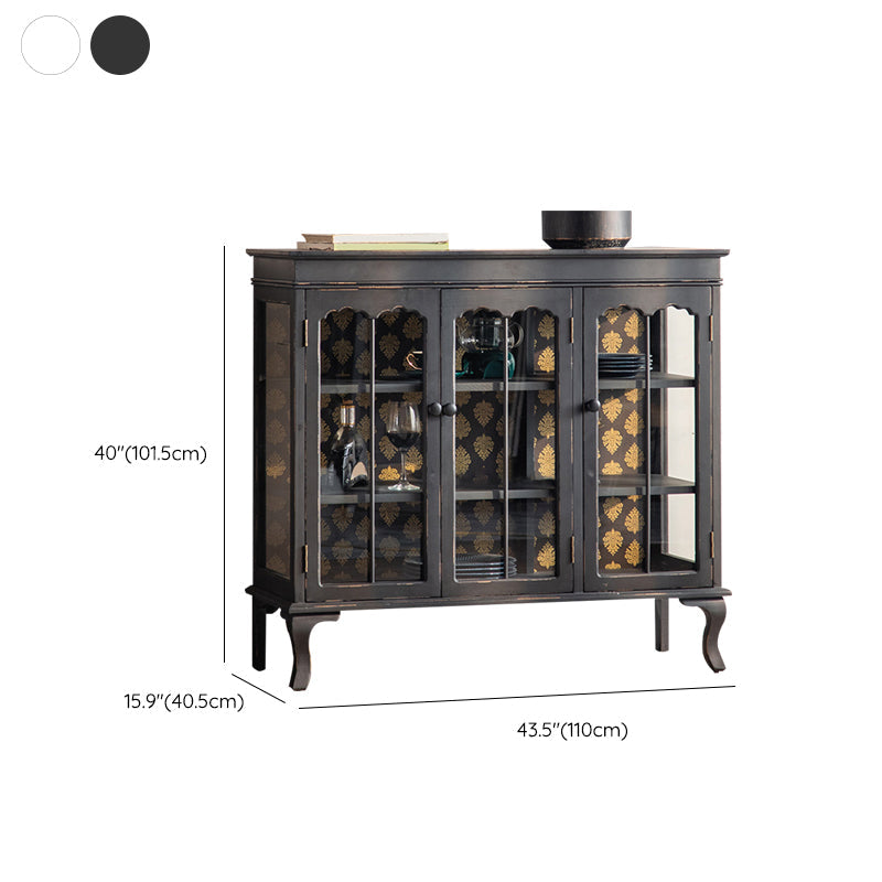 Traditional Curio Cabinet Solid Wood Glass Doors Display Stand Clearhalo 'Display & China Cabinets' 'display_china_cabinets' 'furn' 'furn_display_china_cabinets' 'Furniture' 'Kitchen & Dining Furniture' 6929198
