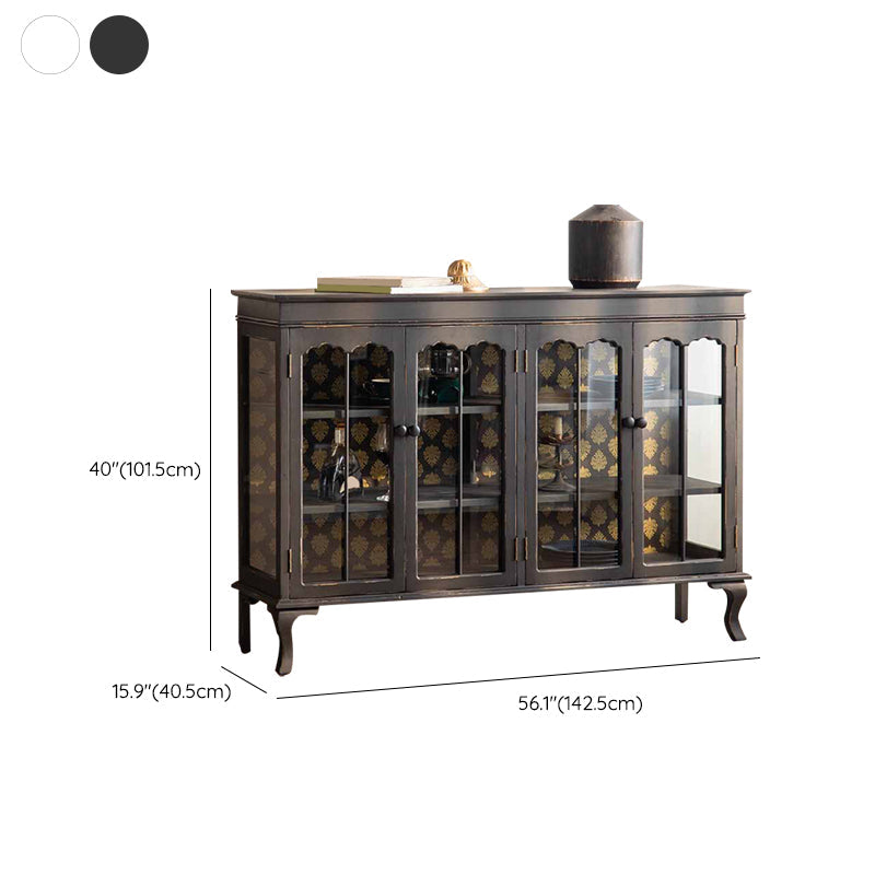 Traditional Curio Cabinet Solid Wood Glass Doors Display Stand Clearhalo 'Display & China Cabinets' 'display_china_cabinets' 'furn' 'furn_display_china_cabinets' 'Furniture' 'Kitchen & Dining Furniture' 6929199