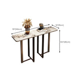 Stone Rectangle Console Tabla 1 Estante 33.46 "Mesa de altura de altura para Hall