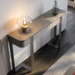 Glam Stone Half Moon Console Tabla 13.78 "Mesa de acento de 1 estante de ancho