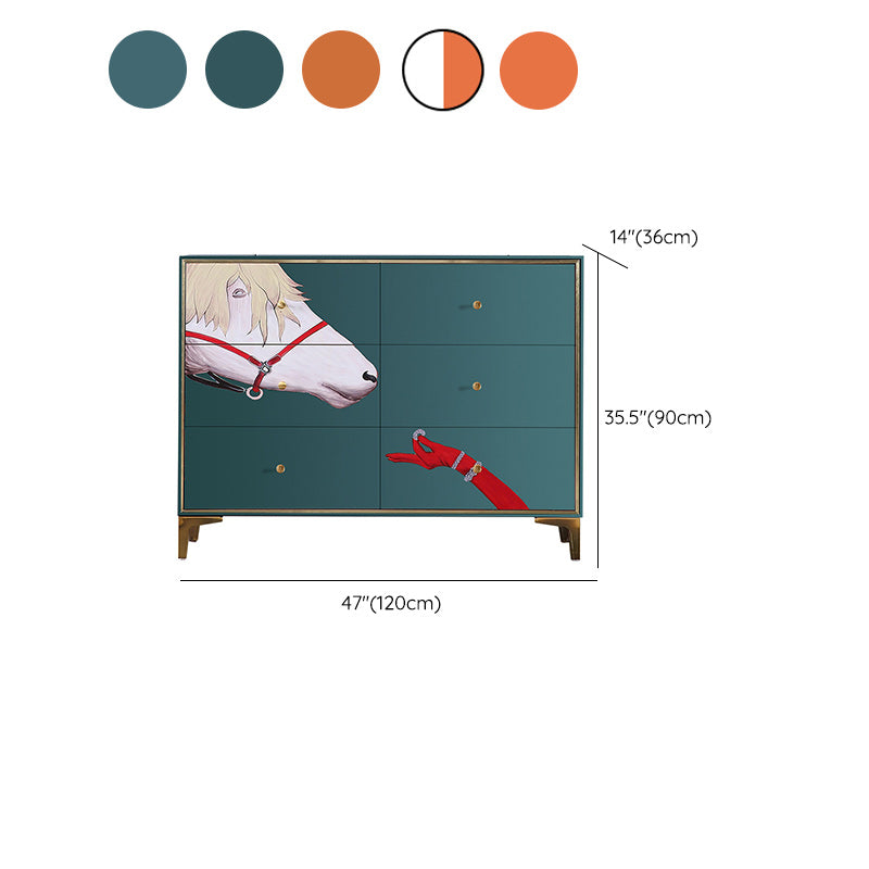 Horizontal Glam Double Chest Soft-Close Drawers Storage Chest Clearhalo 'Bedroom Furniture' 'Dressers & Chests' 'dressers_chests' 'furn' 'furn_dressers_chests' 'Furniture' 6929352