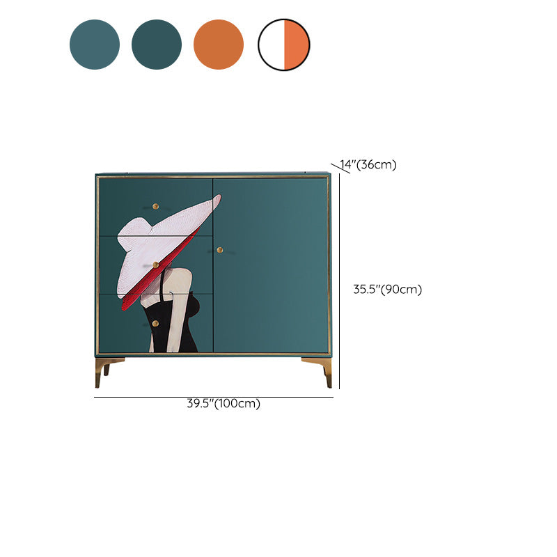 Horizontal Glam Double Chest Soft-Close Drawers Storage Chest Clearhalo 'Bedroom Furniture' 'Dressers & Chests' 'dressers_chests' 'furn' 'furn_dressers_chests' 'Furniture' 6929355