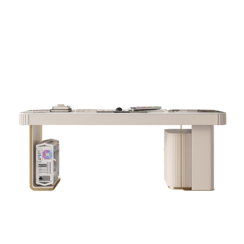 6 cassetti di scrittura di scrittura task desk a forma di rettangolare in bianco per l'ufficio