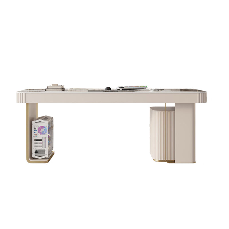 6 cassetti di scrittura di scrittura task desk a forma di rettangolare in bianco per l'ufficio