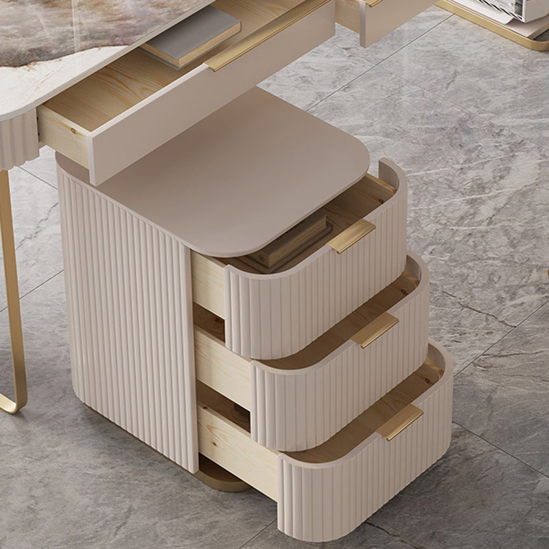 6 cassetti di scrittura di scrittura task desk a forma di rettangolare in bianco per l'ufficio