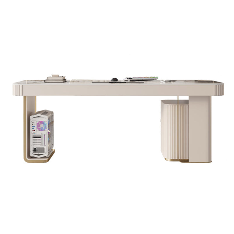 6 cassetti di scrittura di scrittura task desk a forma di rettangolare in bianco per l'ufficio