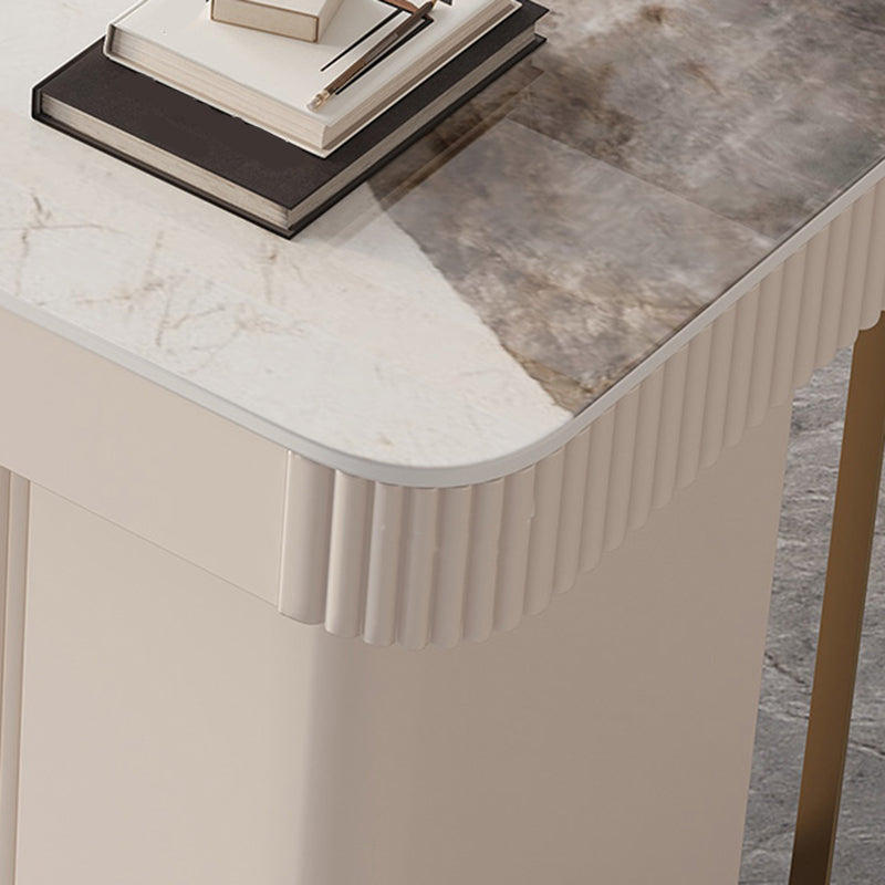 6 cassetti di scrittura di scrittura task desk a forma di rettangolare in bianco per l'ufficio