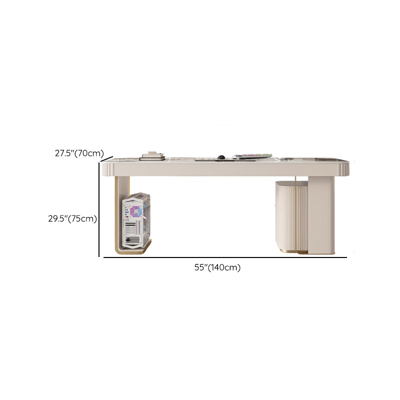 6 cassetti di scrittura di scrittura task desk a forma di rettangolare in bianco per l'ufficio