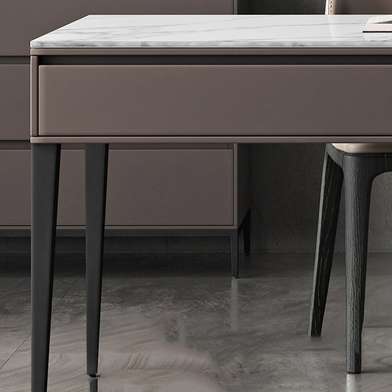 2 Drawers Writing Desk Rectangular Shaped Task Desk in Brown for Office Clearhalo 'furn' 'furn_office_desk' 'Furniture' 'Office Desks' 'Office Furniture' 'office_desk' 6929607