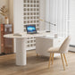 Modern Style Stone Office Desk Irregular Shape Task Desk with Legs for Home