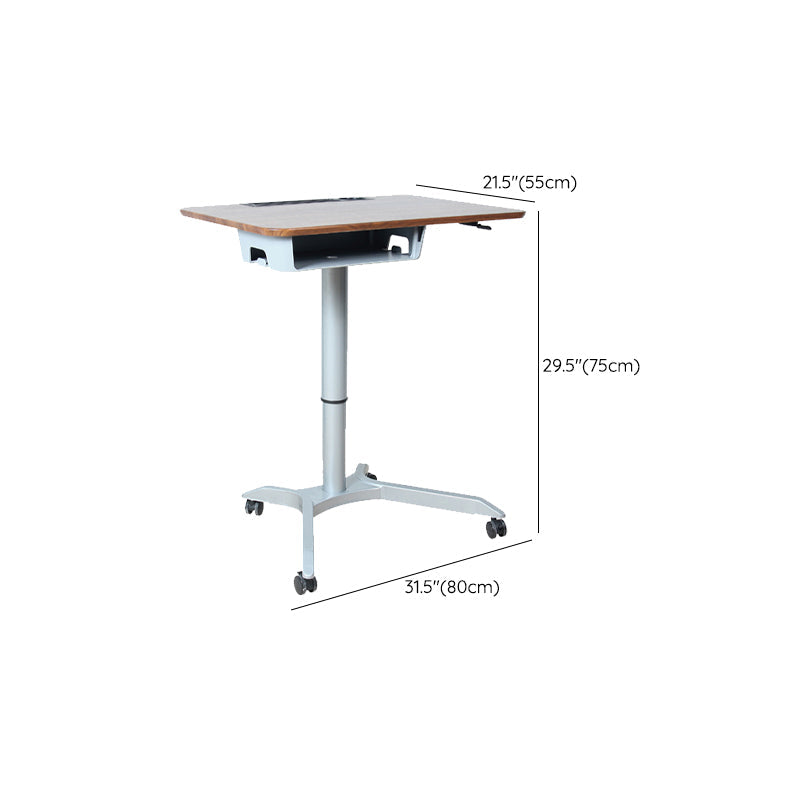 Rectangular Shaped Office Task Desk Wood Writing Desk with Wheels for Home Clearhalo 'furn' 'furn_office_desk' 'Furniture' 'Office Desks' 'Office Furniture' 'office_desk' 6929638