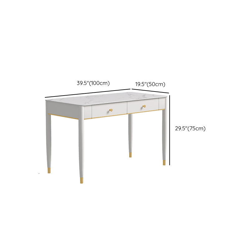 Tavolo da lavoro a casa di forma rettangolare scrivania in pietra in bianco