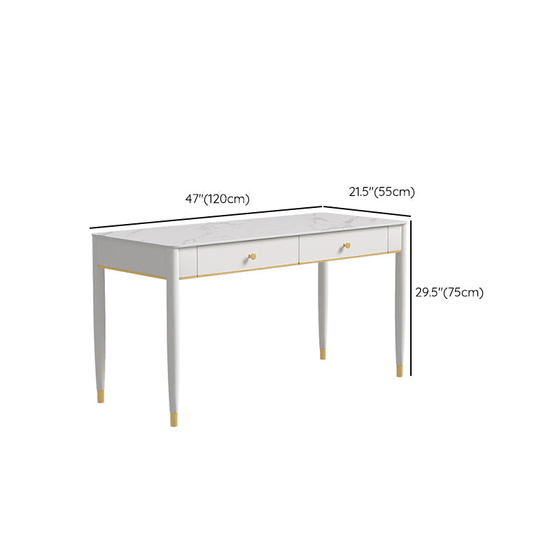 Tavolo da lavoro a casa di forma rettangolare scrivania in pietra in bianco