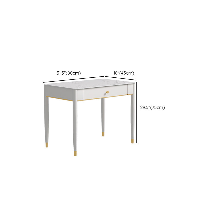 Tavolo da lavoro a casa di forma rettangolare scrivania in pietra in bianco