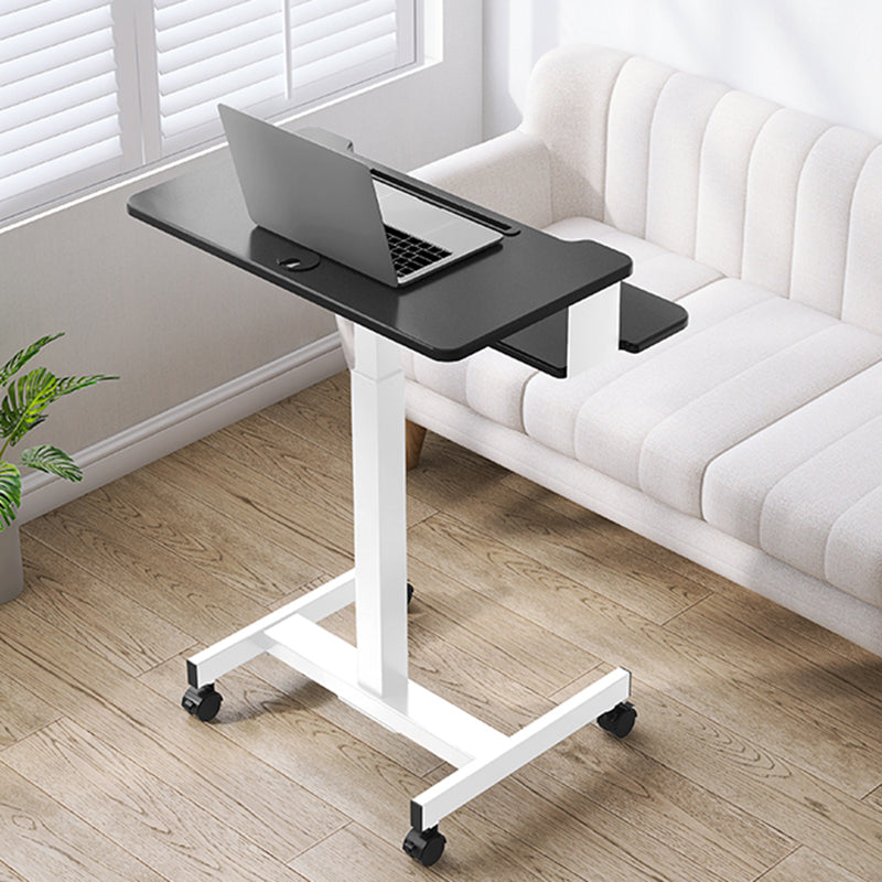 Rectangular Shaped Ambulatory Laptop Table Wood Writing Desk in Black/White Clearhalo 'furn' 'furn_office_desk' 'Furniture' 'Office Desks' 'Office Furniture' 'office_desk' 6929705