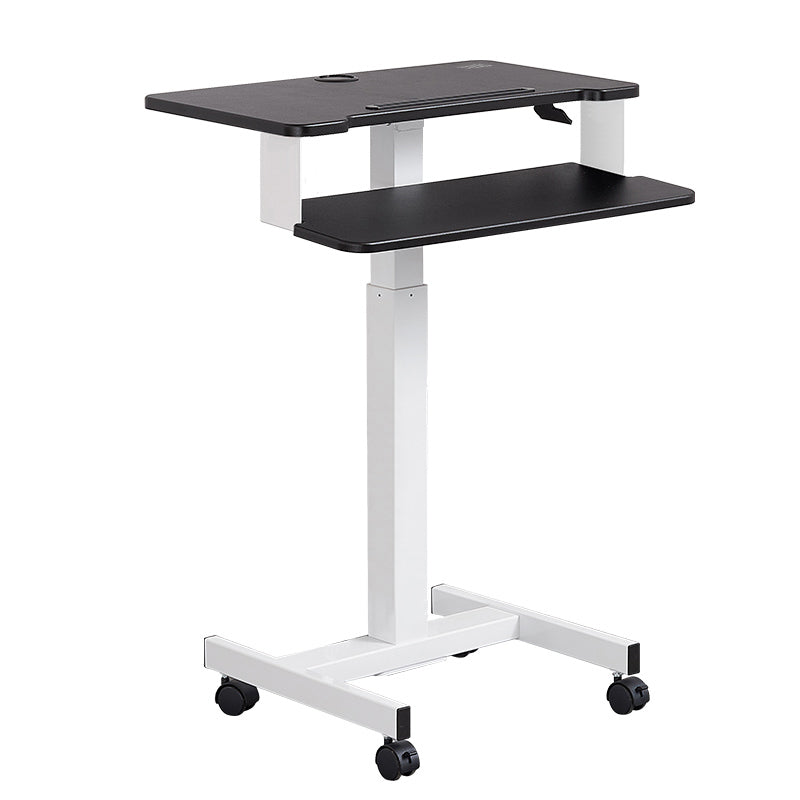 Rectangular Shaped Ambulatory Laptop Table Wood Writing Desk in Black/White Clearhalo 'furn' 'furn_office_desk' 'Furniture' 'Office Desks' 'Office Furniture' 'office_desk' 6929706