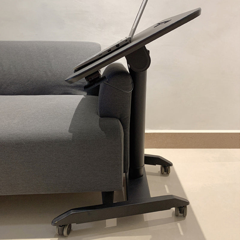 Rectangular Shaped Office Task Desk Wood Brown/Black/White Writing Desk with Wheels Clearhalo 'furn' 'furn_office_desk' 'Furniture' 'Office Desks' 'Office Furniture' 'office_desk' 6929733