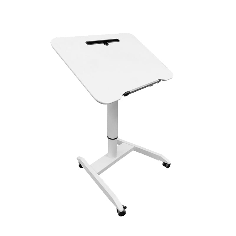 Rectangular Shaped Office Task Desk Wood Brown/Black/White Writing Desk with Wheels White White Clearhalo 'furn' 'furn_office_desk' 'Furniture' 'Office Desks' 'Office Furniture' 'office_desk' 6929736