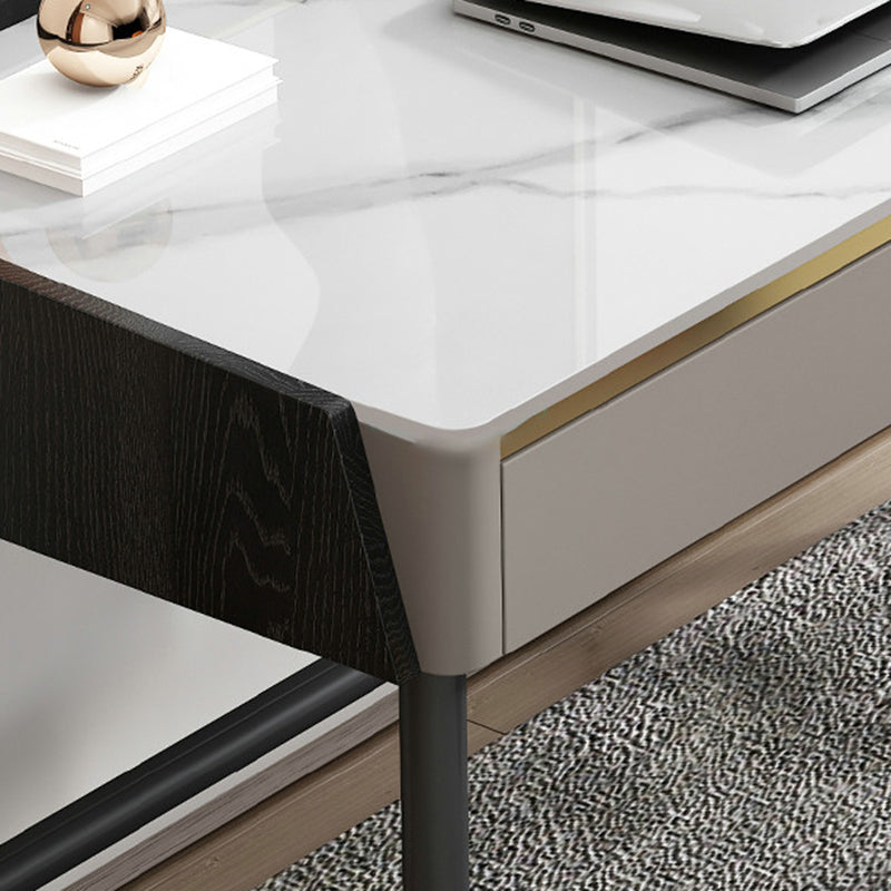 Tavolo da lavoro a forma di rettangolare da casa scrivania in pietra in grigio