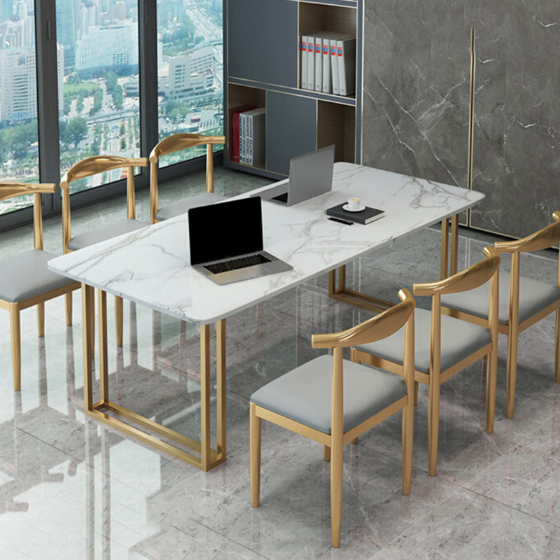 Tavolo da lavoro a forma di rettangolare Distallo di scrittura in pietra in grigio