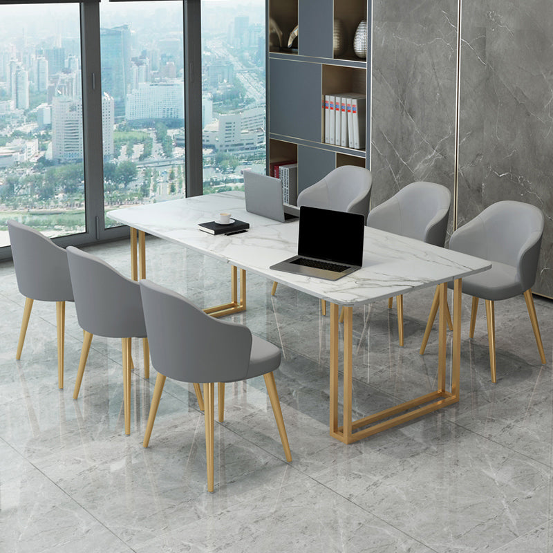 Tavolo da lavoro a forma di rettangolare Distallo di scrittura in pietra in grigio