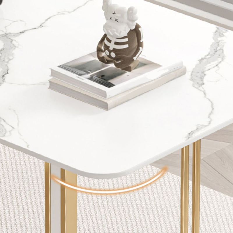 Glam Writing Desk Antique Finish Office Desk with Metal Legs Clearhalo 'furn' 'furn_office_desk' 'Furniture' 'Office Desks' 'Office Furniture' 'office_desk' 6929932