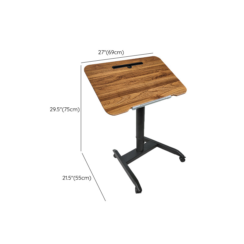 Rectangular Shaped Office Task Desk Wood Brown/Black/White Writing Desk with Wheels Clearhalo 'furn' 'furn_office_desk' 'Furniture' 'Office Desks' 'Office Furniture' 'office_desk' 6929948