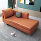 Nordic Recessed Arms Chaise Lounge with Cushioned for Bedroom and Living Room Orange Left-Arm Chaise Clearhalo 'Chairs & Seating' 'Chaise Lounge' 'chaise_lounge' 'furn' 'furn_chaise_lounge' 'Furniture' 'Living Room Furniture' 6930176