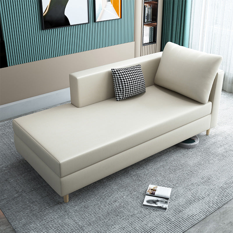 Nordic Recessed Arms Chaise Lounge with Cushioned for Bedroom and Living Room Off-White Right-Arm Chaise Clearhalo 'Chairs & Seating' 'Chaise Lounge' 'chaise_lounge' 'furn' 'furn_chaise_lounge' 'Furniture' 'Living Room Furniture' 6930178