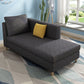 Nordic Recessed Arms Chaise Lounge with Cushioned for Bedroom and Living Room Black-Gray Left-Arm Chaise Clearhalo 'Chairs & Seating' 'Chaise Lounge' 'chaise_lounge' 'furn' 'furn_chaise_lounge' 'Furniture' 'Living Room Furniture' 6930180