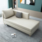 Nordic Recessed Arms Chaise Lounge with Cushioned for Bedroom and Living Room Off-White Left-Arm Chaise Clearhalo 'Chairs & Seating' 'Chaise Lounge' 'chaise_lounge' 'furn' 'furn_chaise_lounge' 'Furniture' 'Living Room Furniture' 6930191