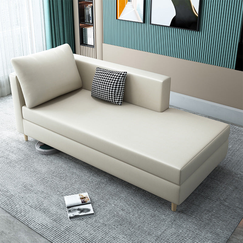 Nordic Recessed Arms Chaise Lounge with Cushioned for Bedroom and Living Room Off-White Left-Arm Chaise Clearhalo 'Chairs & Seating' 'Chaise Lounge' 'chaise_lounge' 'furn' 'furn_chaise_lounge' 'Furniture' 'Living Room Furniture' 6930191