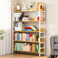 Libreria standard ingegnerizzato in legno scandinavo aperto con scaffali