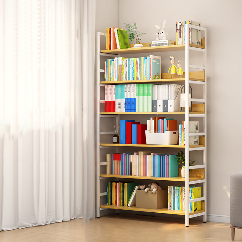 Libreria standard ingegnerizzato in legno scandinavo aperto con scaffali
