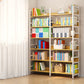 Libreria standard ingegnerizzato in legno scandinavo aperto con scaffali