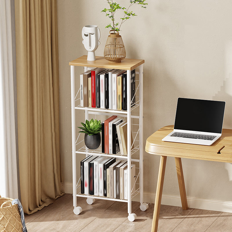 Libreria standard ingegnerizzato in legno scandinavo aperto con scaffali