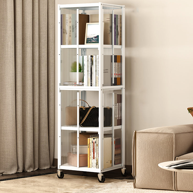 Libreria standard ingegnerizzato in legno scandinavo aperto con scaffali