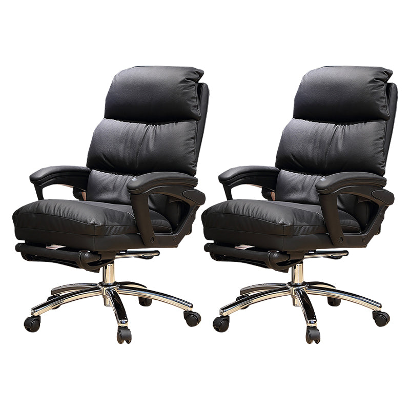 Chaise de bureau à armes rembourrées chaise de bureau ergonomique en cuir moderne avec roues