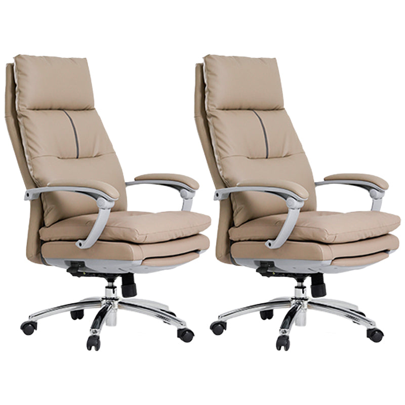 Chaise moderne en cuir en cuir chaise pivotante de hauteur réglable avec roues